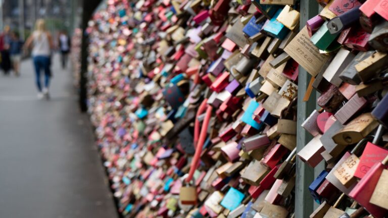 locks on bridge fence