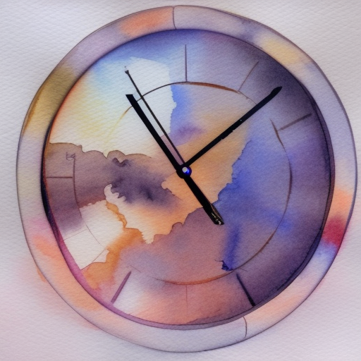 Watercolor clock rendering